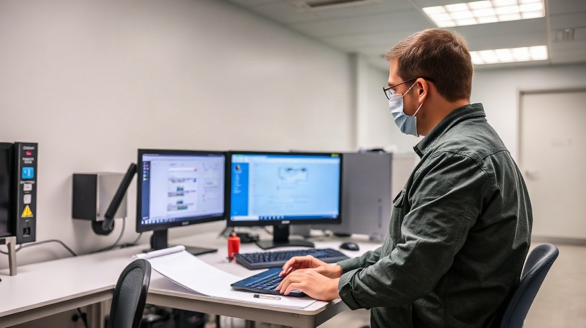Technicien en salle de contrôle énergétique